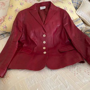 Akris Punto red Italian Leather Jacket